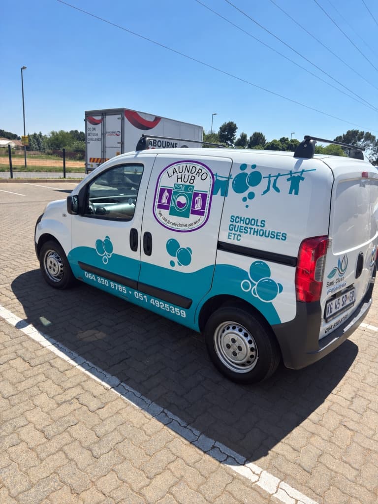 Laundro-Hub branded delivery van